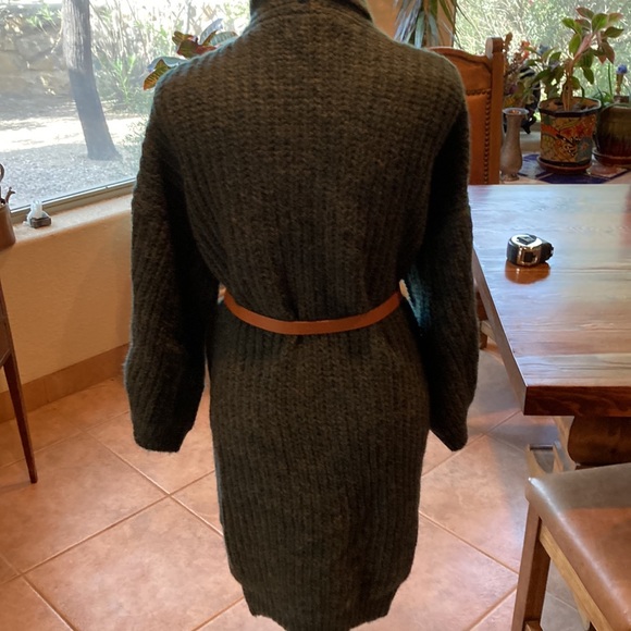 Stevie Fringed Green Knit Kimono One Size - Picture 3 of 7